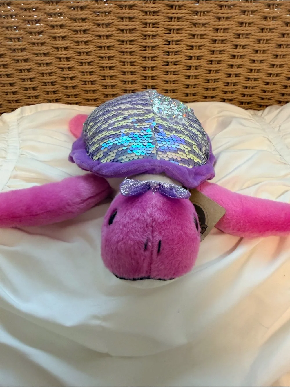 Plush Pink & Purple Sequin Turtle Stuffed Animal Toy